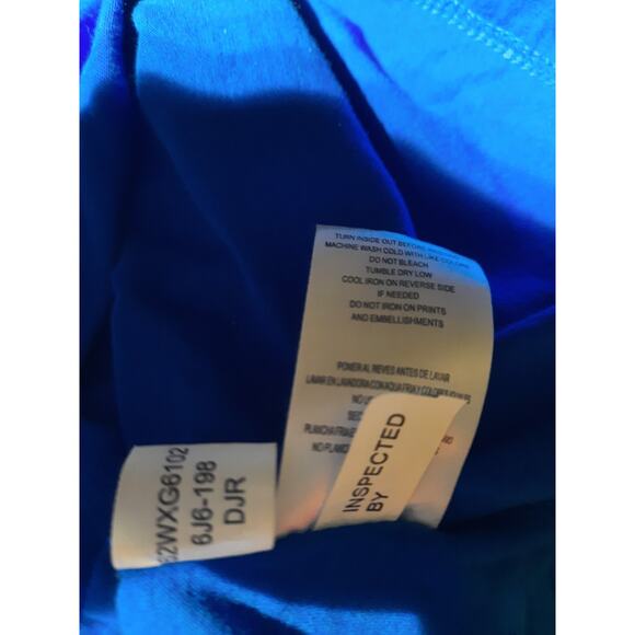 NASCAR Dale Earnhardt Jr 88 Cobalt Blue V Neck sz Large Metallic Graphic Tee - Picture 9 of 9